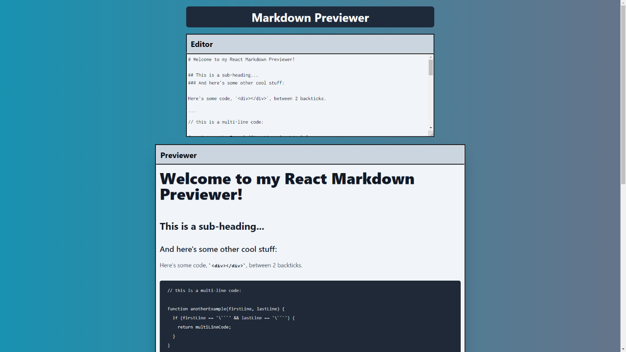 Markdown Previewer